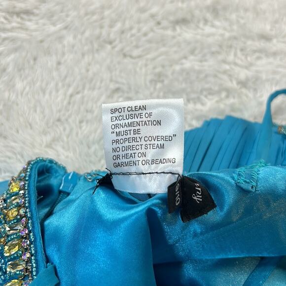 Dave and Johnny Laura Ryner chiffon, and rhinestone cocktail party maxi dress 10 - Picture 7 of 9